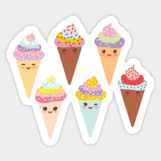 Ice cream waffle cone Sticker